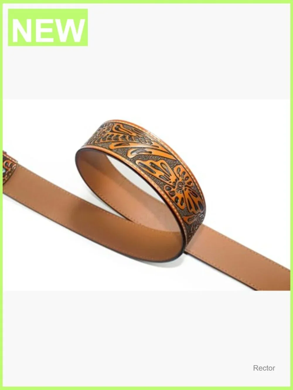 Genuine Leather Western Belt with Cross Prayer Buckle 1.5